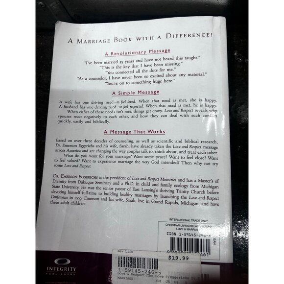 Love & Respect Book by Emerson Eggerichs Paperback 2004 - Picture 3 of 4